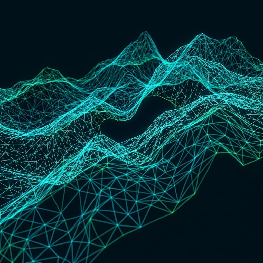 Abstract data mesh representing HCR infrastructure