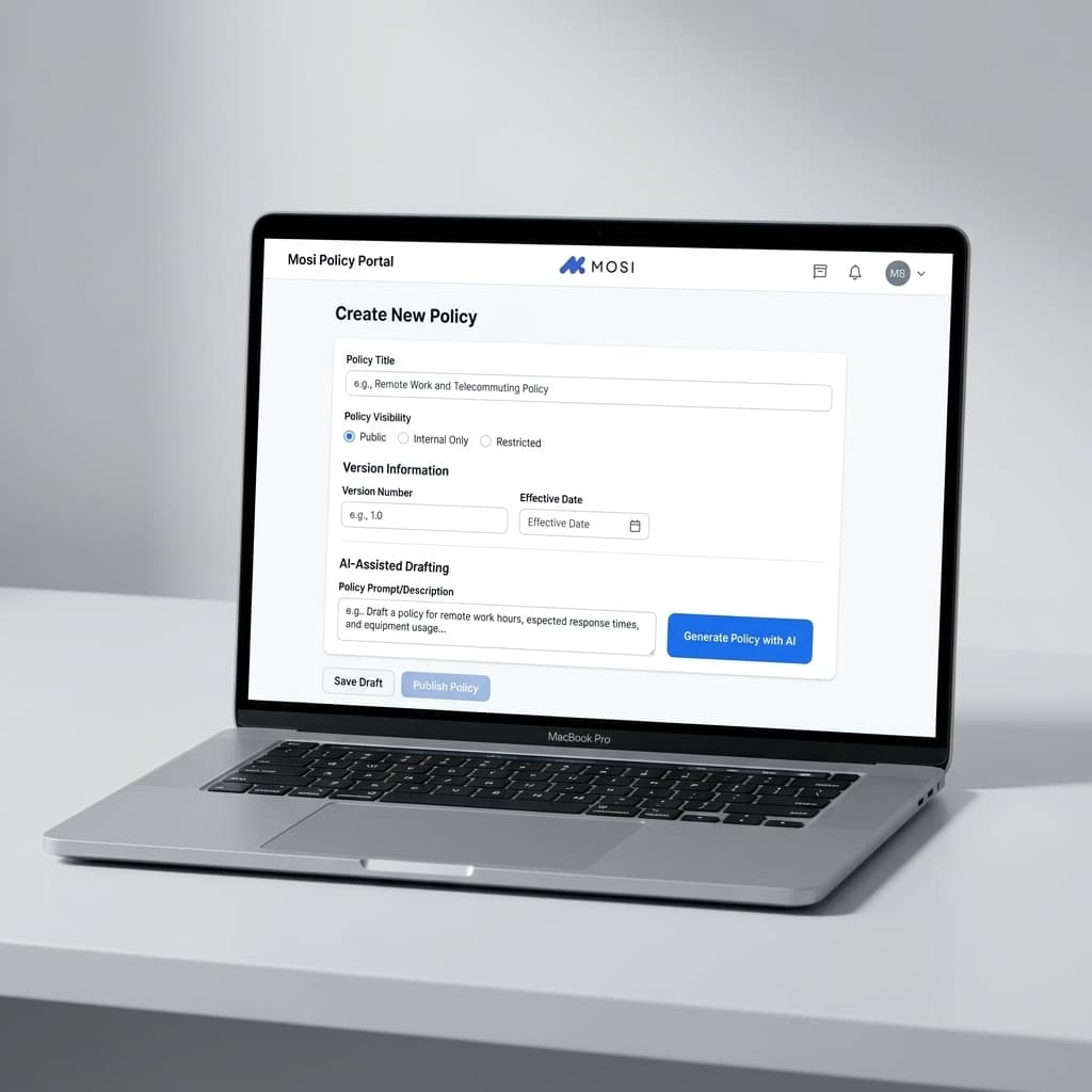 MOSI platform displayed on laptop