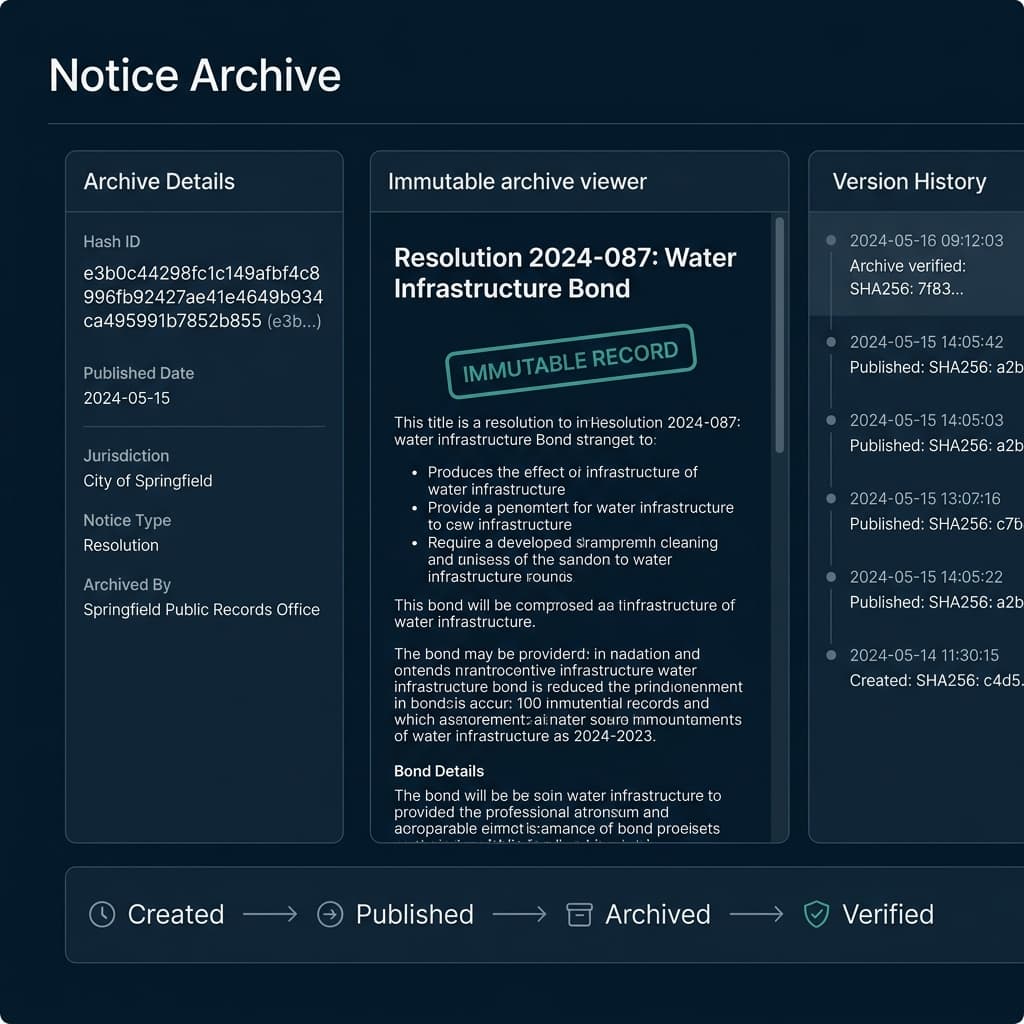 NOTISS immutable archive system