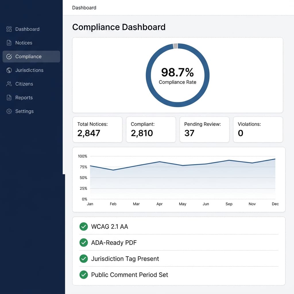 NOTISS compliance dashboard